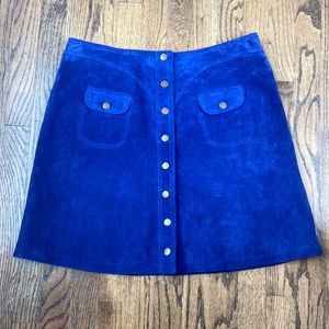 Anthropologie purple suede skirt